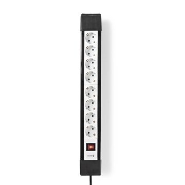 Nedis EXSO830F1PRO Power Strip Protected Contact 8-cestný 3,00 M čierny/biely