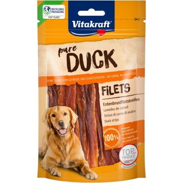 Maškrty pre psov Vitakraft Pure Duck Fillets 80 g