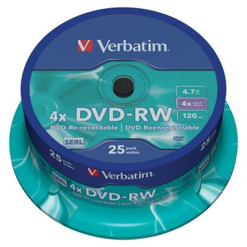 DVD-RW Verbatim 25 kusov Viacfarebná 4,7 GB 4x