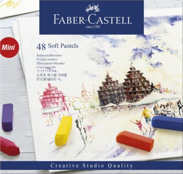 Faber Castell FC-128248 Pastelové kriedové puzdro na ceruzku s polovičnou dĺžkou 48 kusov