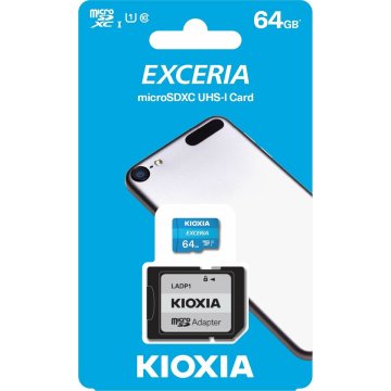 Pamäťová karta Micro SD s adaptérom Kioxia Exceria 64 GB UHS-I Trieda 10 Modrá