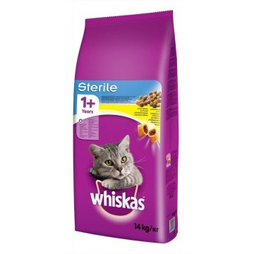 Krmivo pre mačky Whiskas STERILE Dospelý Kurča 14 Kg