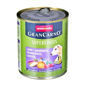 Mokré jedlo Animonda GranCarno Superfoods Čučoriedka Baránok