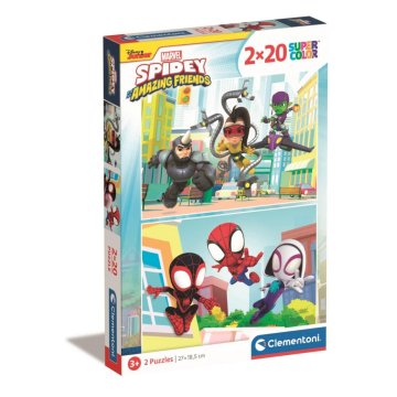 Clementoni Supercolor Puzzle Spidey a jeho úžasní priatelia 2x20 dielikov