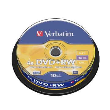 DVD-RW Verbatim 10 kusov Čierna 4,7 GB 4x (10 kusov)