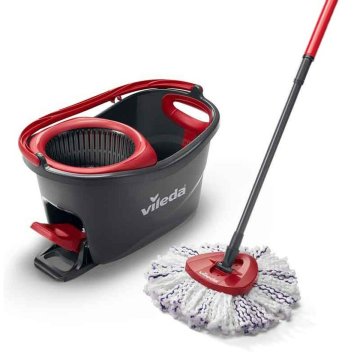 Mop with Bucket Vileda 167751 Čierna Červená Mikrovlákno Plastické