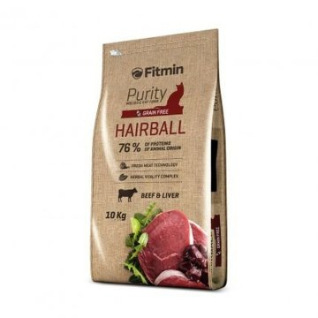 Krmivo pre mačky Fitmin Purity Hairball Dospelý Teľacie mäso Pečeň Hovädzie mäso 10 kg