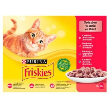 Krmivo pre mačky Purina Friskies Mix Kurča Teľacie mäso Baránok Kačica 12 x 85 g