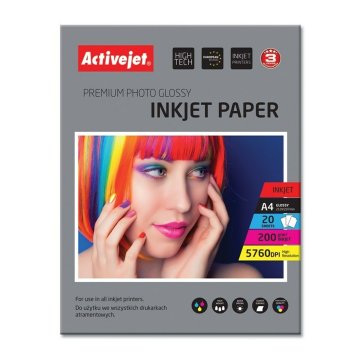 Lesklý Fotografický Papier Activejet AP4-200G20 A4 20 Listy 21 x 29,7 cm