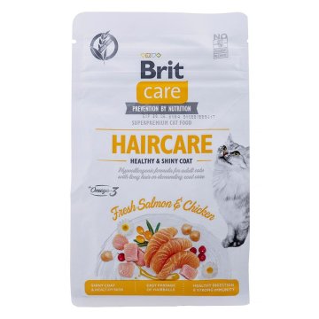 Krmivo pre mačky Brit Care Grain Free Haircare Healthy & Shiny Coat Dospelý Kurča Lososová 400 g