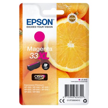 Originálne atramentové náplne Epson C13T33634010 Červená Purpurová