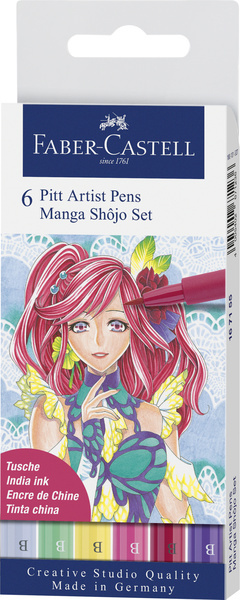 Peračník Faber Castell FC-167155 Peračník Faber-Castell Pitt Artist Pen Manga 6-dielne puzdro na cer