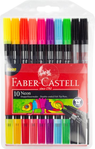 Faber Castell FC-151109 fixky Duo neónové farby v puzdre 10 kusov