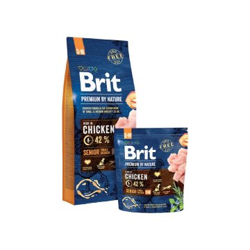 Krmivo Brit Premium by Nature Senior S+M Senior Jablko Kurča Kukurica 15 kg