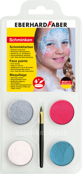 Eberhard Faber EF-579021 Princess Face Paint Strieborná, červená, biela a modrá