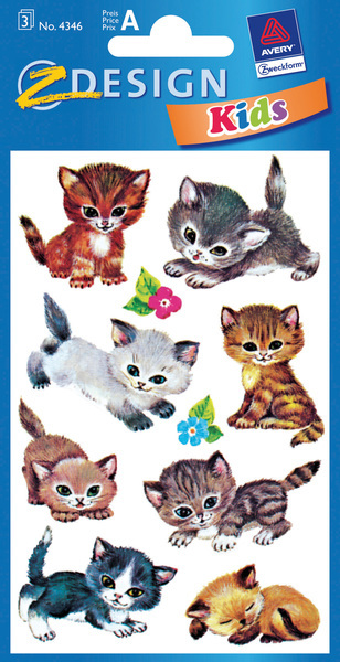 Avery AV-4346 Papierový štítok Z-design Kids Pack A 3 Sheet Cats