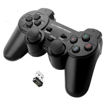 Bezdrôtový Herný Ovládač Esperanza Gladiator GX600 USB 2.0 Biela Čierna PC PlayStation 3