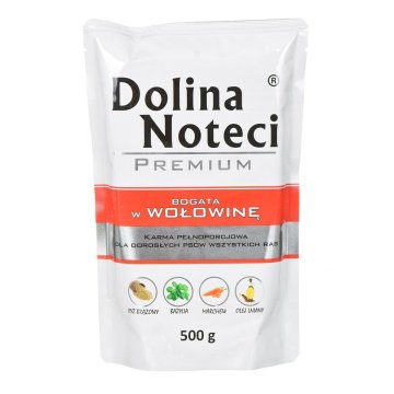 Mokré jedlo Dolina Noteci Premium Teľacie mäso Prasa 500 L 500 g